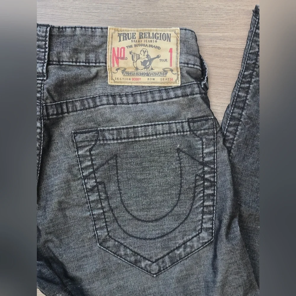 True Religion Bobby Mens Vintage Black Denim Size 31 Y2k Streetwear
